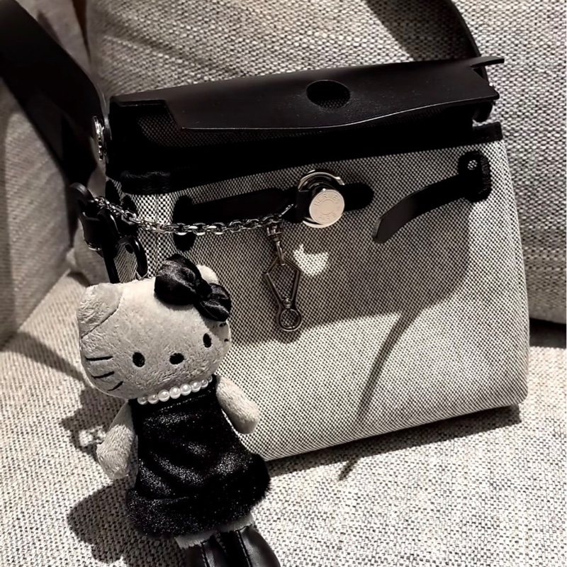 Hermès mini herbag 黑銀 熊貓 全新-5