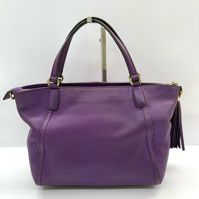 GUCCI 古馳 紫色牛皮手提斜背2way包 369176-1