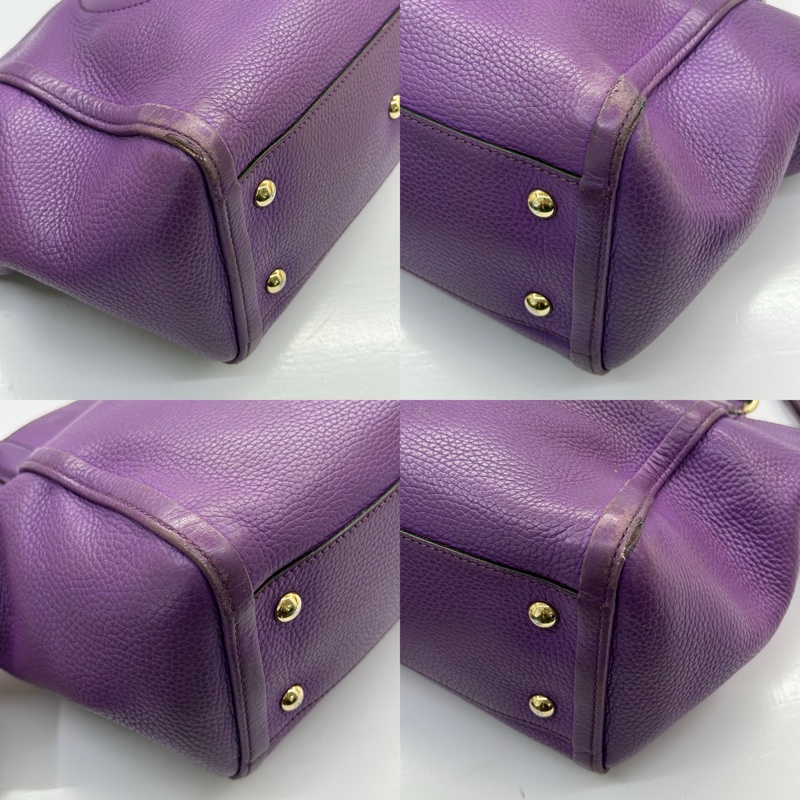 GUCCI 古馳 紫色牛皮手提斜背2way包 369176-4