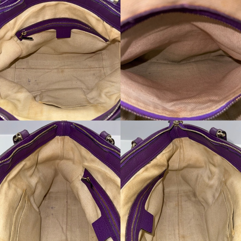 GUCCI 古馳 紫色牛皮手提斜背2way包 369176-6