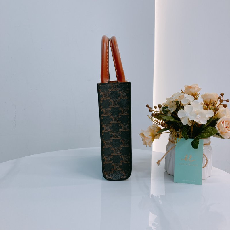 MS0609 Celine 思琳經典花紋兩用包包Vertical Cabas Tote Mini Canvas Triomphe-4