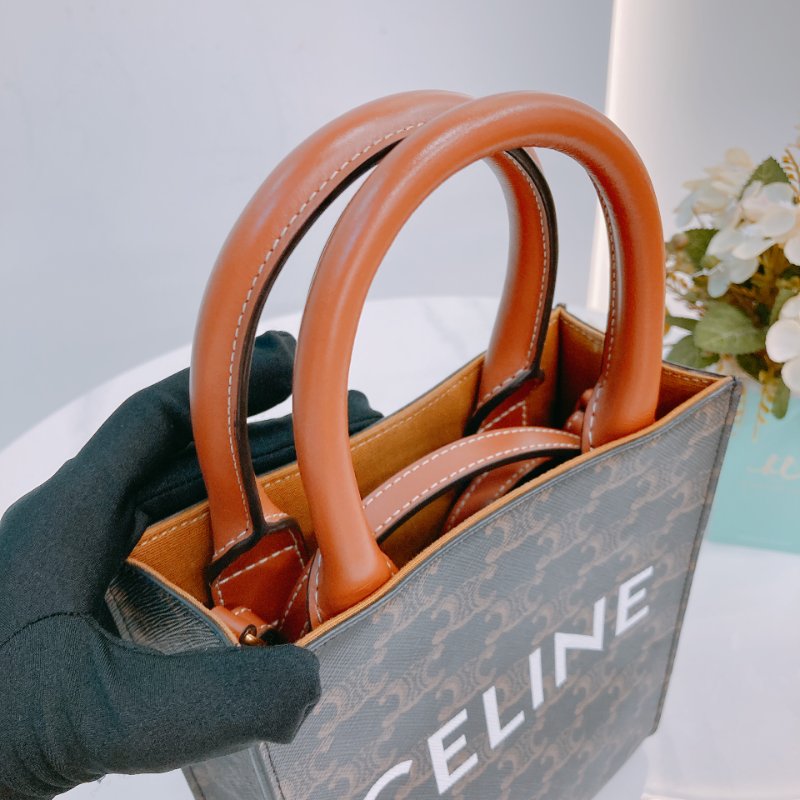MS0609 Celine 思琳經典花紋兩用包包Vertical Cabas Tote Mini Canvas Triomphe-11
