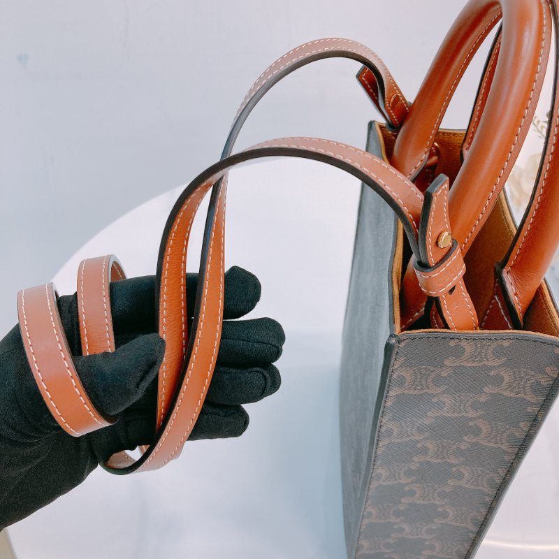 MS0609 Celine 思琳經典花紋兩用包包Vertical Cabas Tote Mini Canvas Triomphe-13