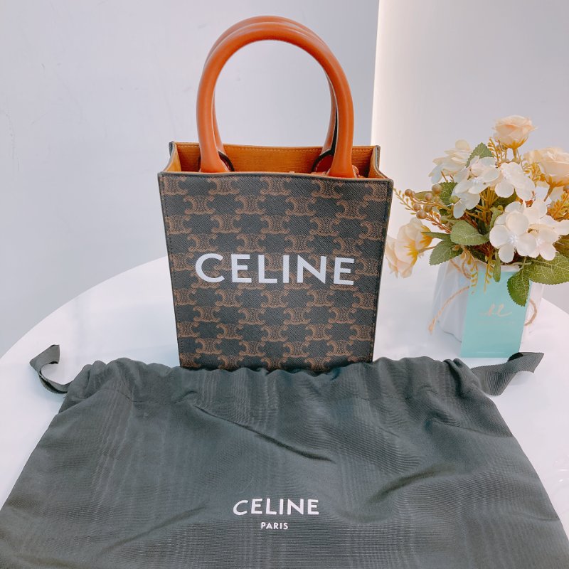 MS0609 Celine 思琳經典花紋兩用包包Vertical Cabas Tote Mini Canvas Triomphe-14