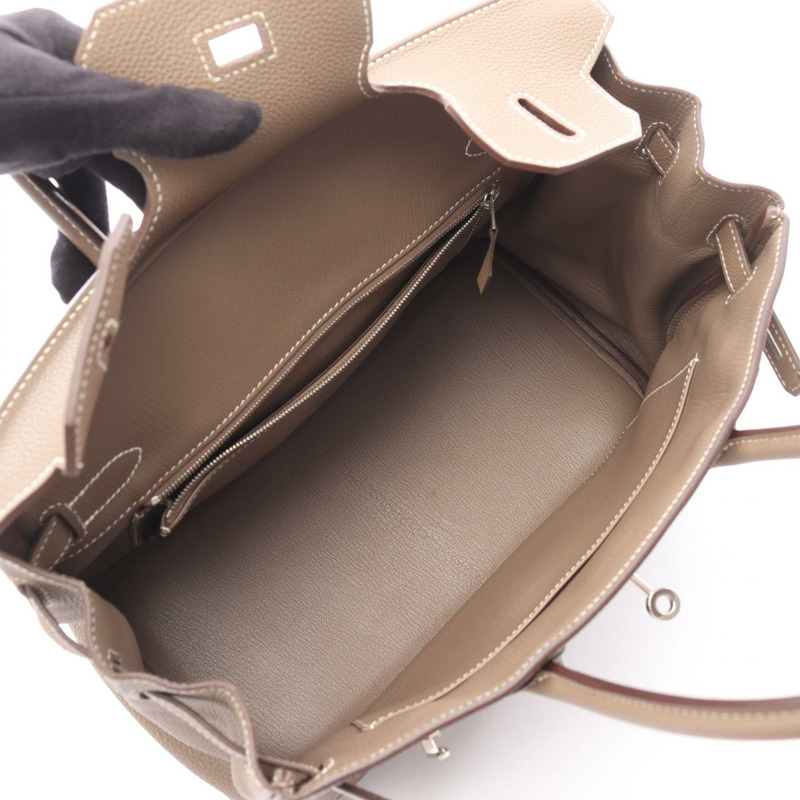 愛馬仕 Birkin 30 手提包,Togo 皮革,灰褐色,二手,女士,帶五金配件-2