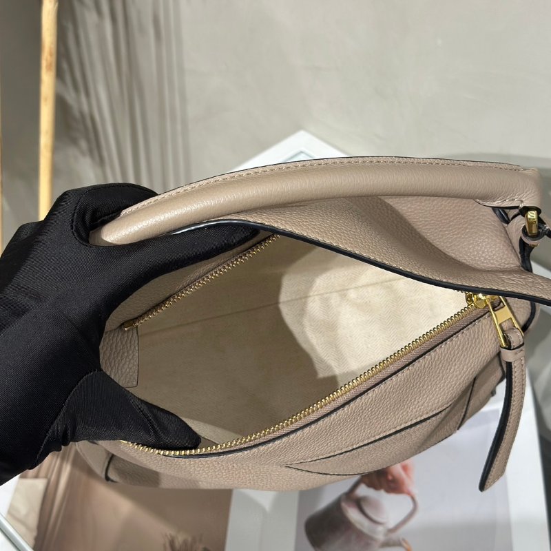 LOEWE Puzzle小牛皮手袋 - 小號沙色-6