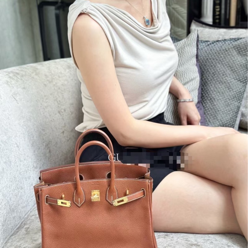 Hermes 福寶馬鞍皮 Birkin 25 cc37 金棕金扣 G 刻-1