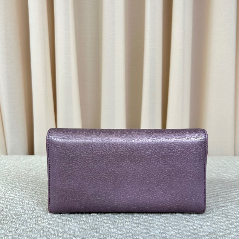 古馳Gucci紫色長款手拿包錢包 卡位多 容量足 攜帶便捷 日常通勤百搭實用-6