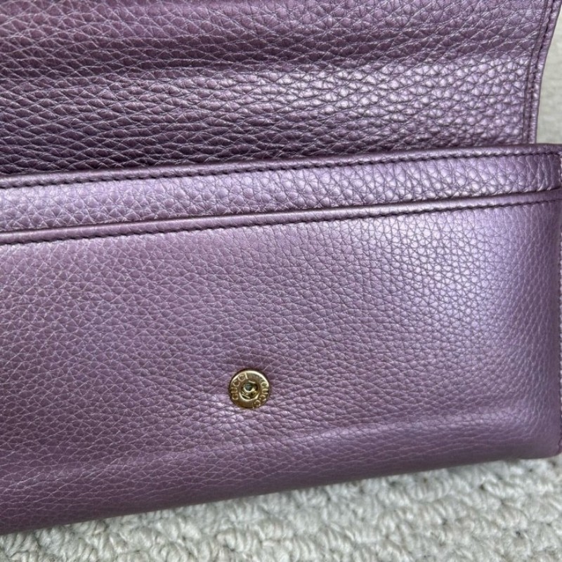 古馳Gucci紫色長款手拿包錢包 卡位多 容量足 攜帶便捷 日常通勤百搭實用-15