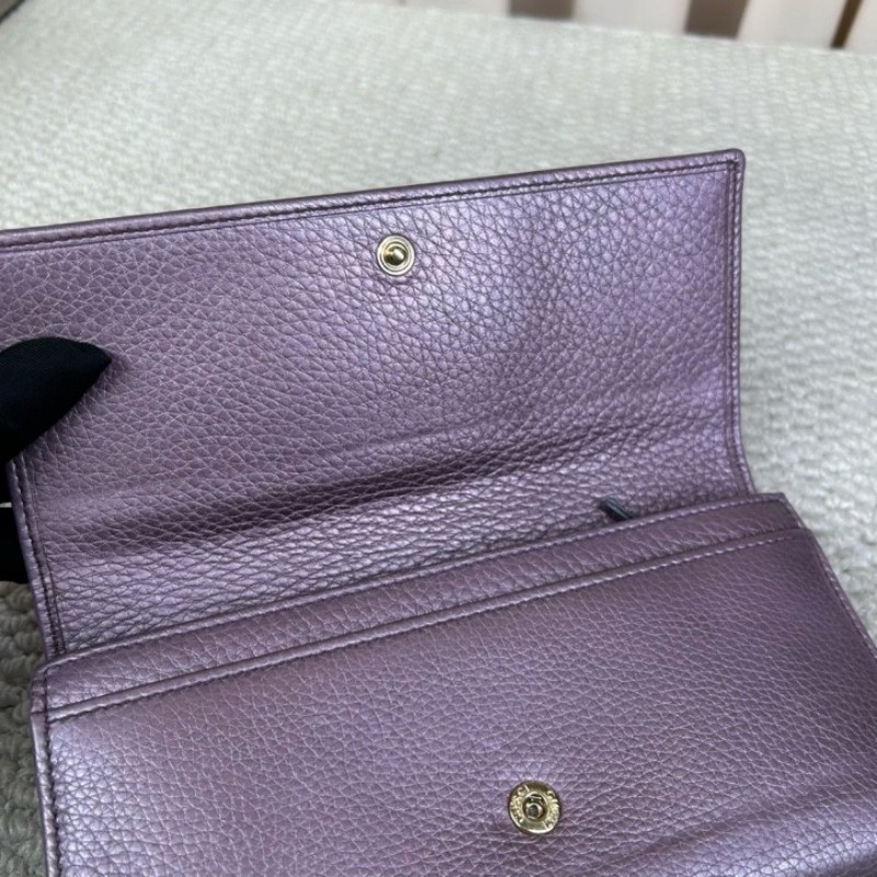 古馳Gucci紫色長款手拿包錢包 卡位多 容量足 攜帶便捷 日常通勤百搭實用-18