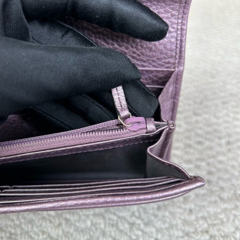 古馳Gucci紫色長款手拿包錢包 卡位多 容量足 攜帶便捷 日常通勤百搭實用-19