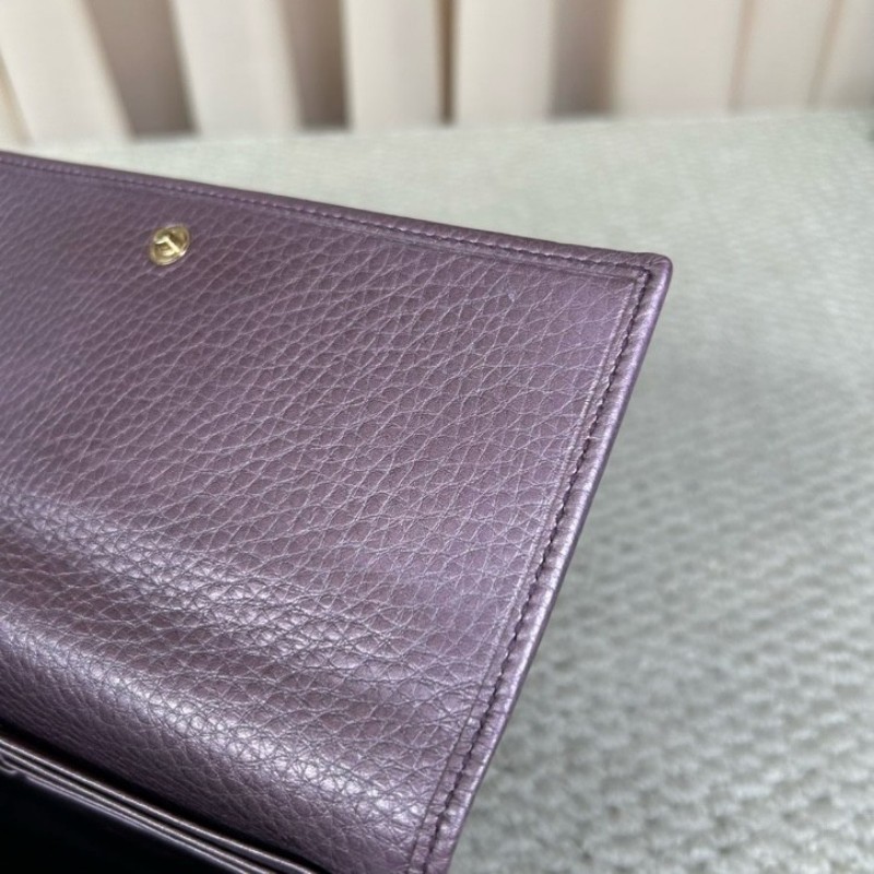 古馳Gucci紫色長款手拿包錢包 卡位多 容量足 攜帶便捷 日常通勤百搭實用-22