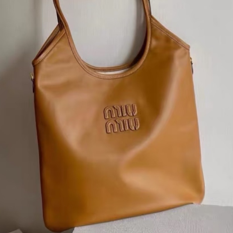#MIUMIU 缪缪 🍪🍪98新 焦糖色ivy托特包 尺寸35*33-0