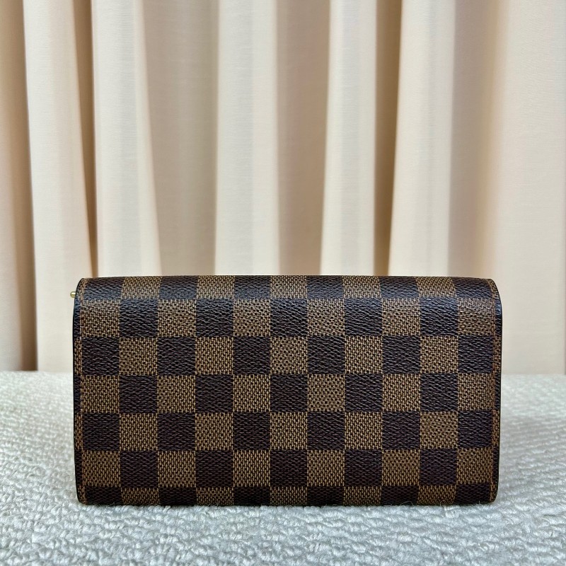 LV路易威登經典棋盤格金豆長款錢包 卡位多 容量大 有拉鍊隔層-1