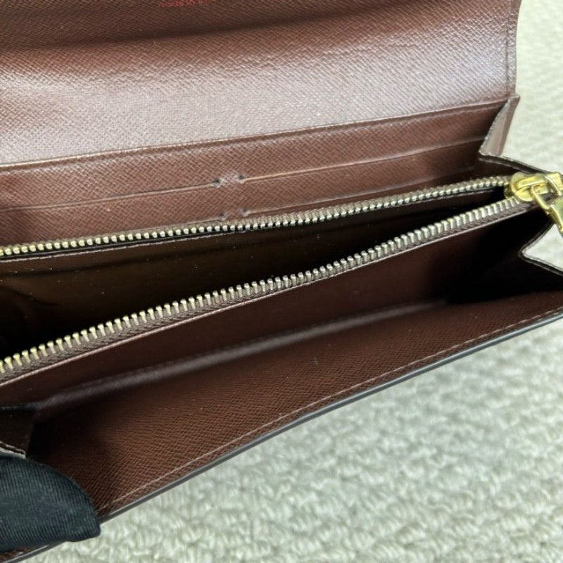 LV路易威登經典棋盤格金豆長款錢包 卡位多 容量大 有拉鍊隔層-16