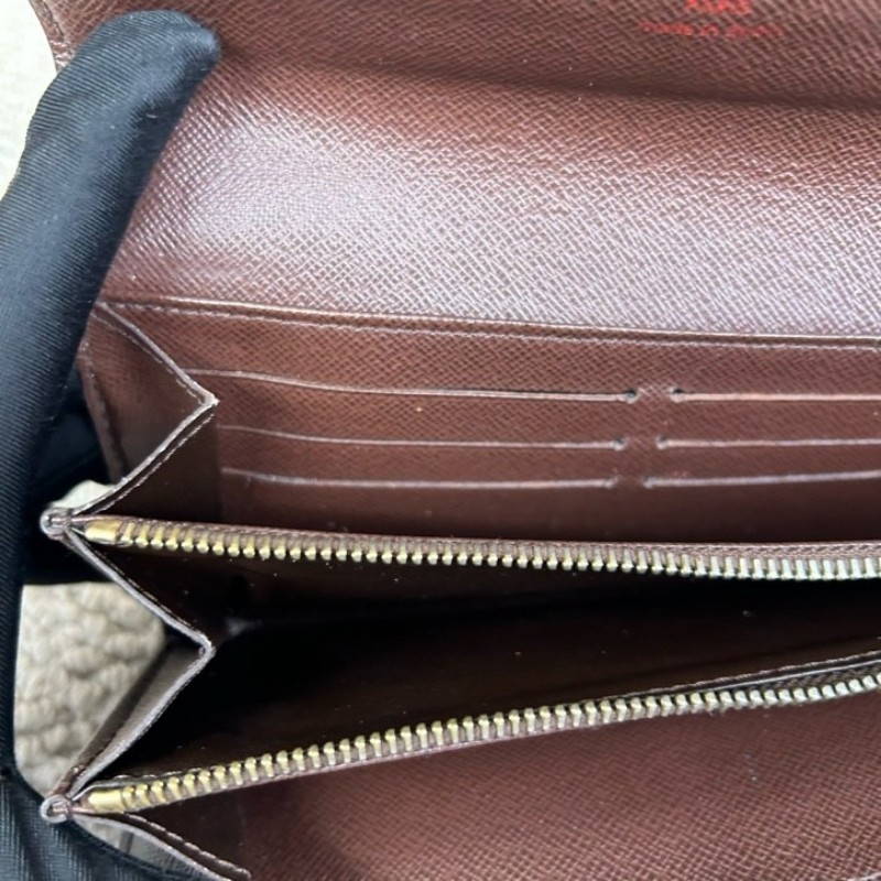 LV路易威登經典棋盤格金豆長款錢包 卡位多 容量大 有拉鍊隔層-17