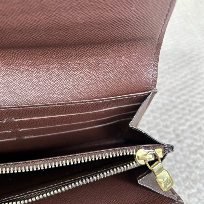 LV路易威登經典棋盤格金豆長款錢包 卡位多 容量大 有拉鍊隔層-18