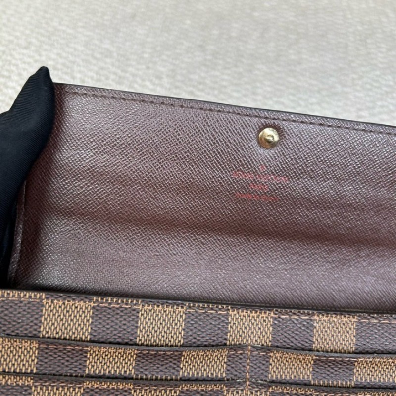 LV路易威登經典棋盤格金豆長款錢包 卡位多 容量大 有拉鍊隔層-20