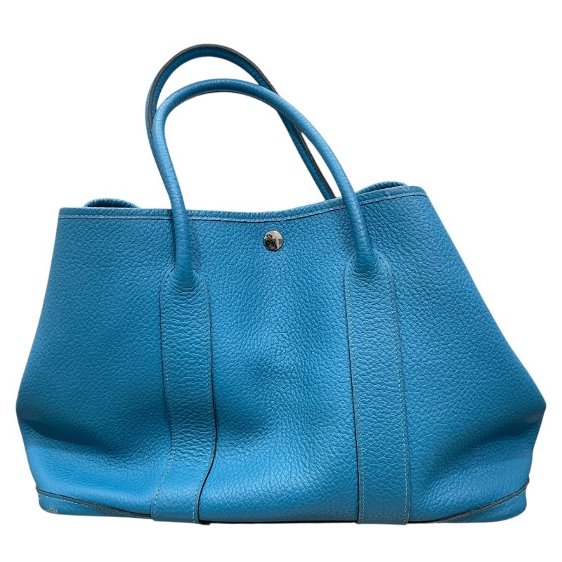 HERMES 愛馬仕 GERDEN PARTY 36 花園包 TOGO 藍色系 銀釦-1