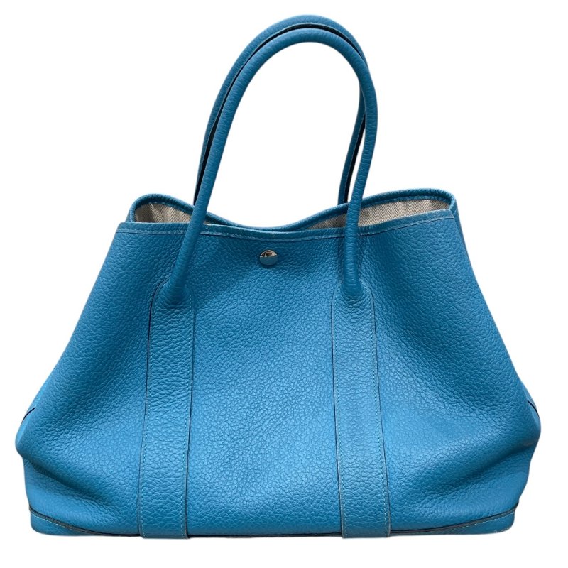 HERMES 愛馬仕 GERDEN PARTY 36 花園包 TOGO 藍色系 銀釦-2