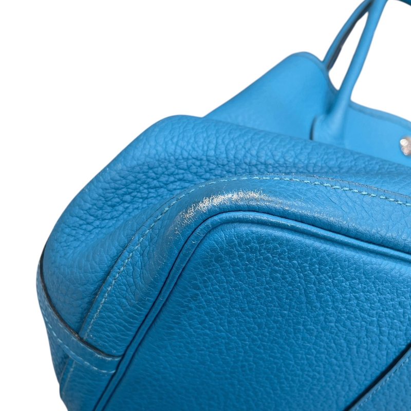 HERMES 愛馬仕 GERDEN PARTY 36 花園包 TOGO 藍色系 銀釦-6