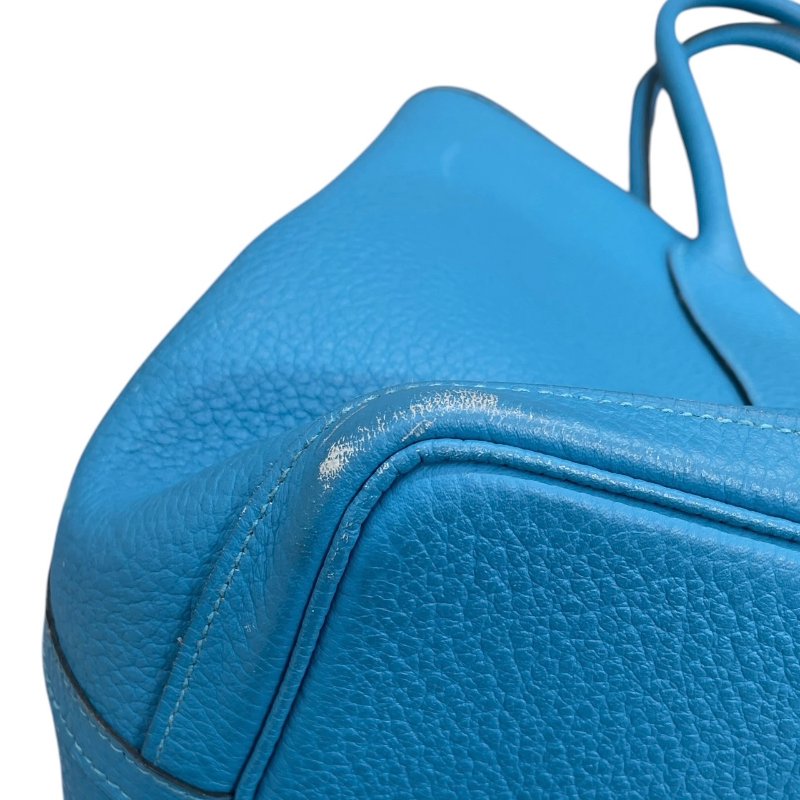 HERMES 愛馬仕 GERDEN PARTY 36 花園包 TOGO 藍色系 銀釦-8