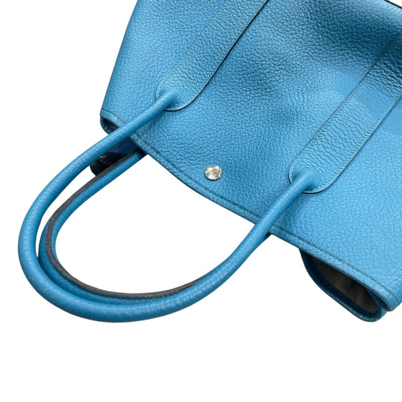 HERMES 愛馬仕 GERDEN PARTY 36 花園包 TOGO 藍色系 銀釦-10