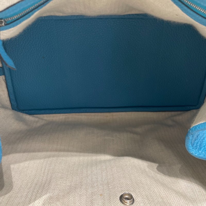 HERMES 愛馬仕 GERDEN PARTY 36 花園包 TOGO 藍色系 銀釦-11