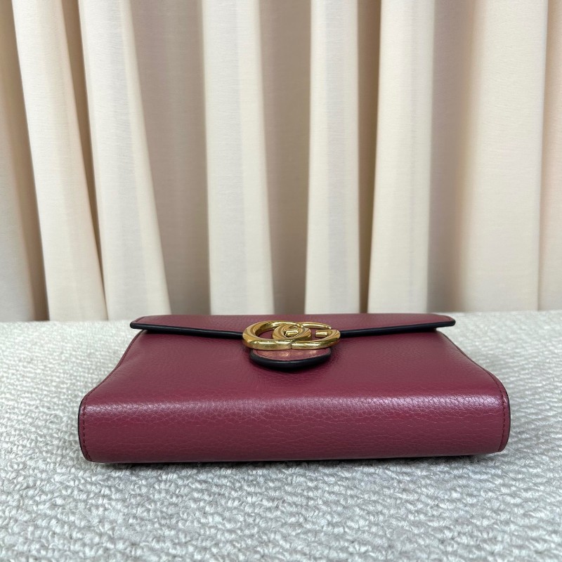 Gucci古馳woc荔枝紋鏈條包 金色雙G 鏈條肩帶 可單肩可斜挎 容量實用 日常通勤百搭-4