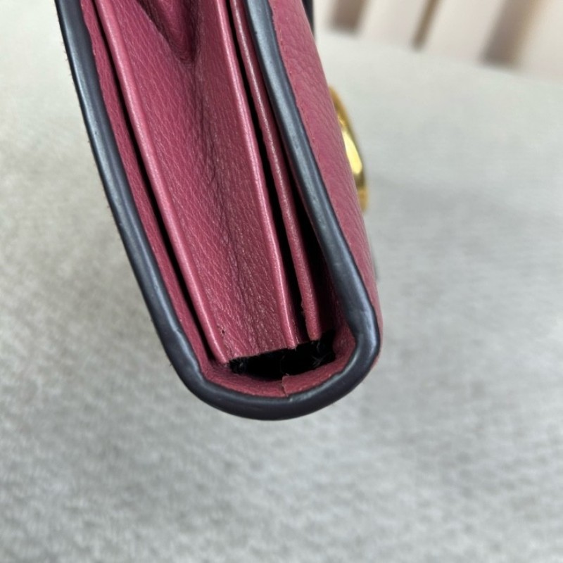 Gucci古馳woc荔枝紋鏈條包 金色雙G 鏈條肩帶 可單肩可斜挎 容量實用 日常通勤百搭-13
