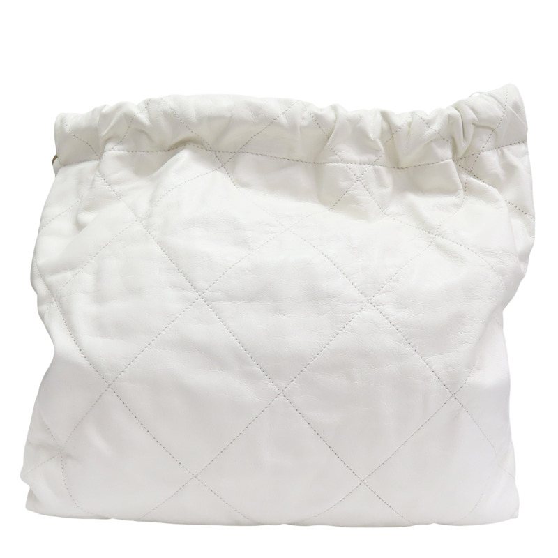 白色 牛皮 22 鍊帶 肩背包 金扣【CHANEL 香奈兒】 AS3261-1