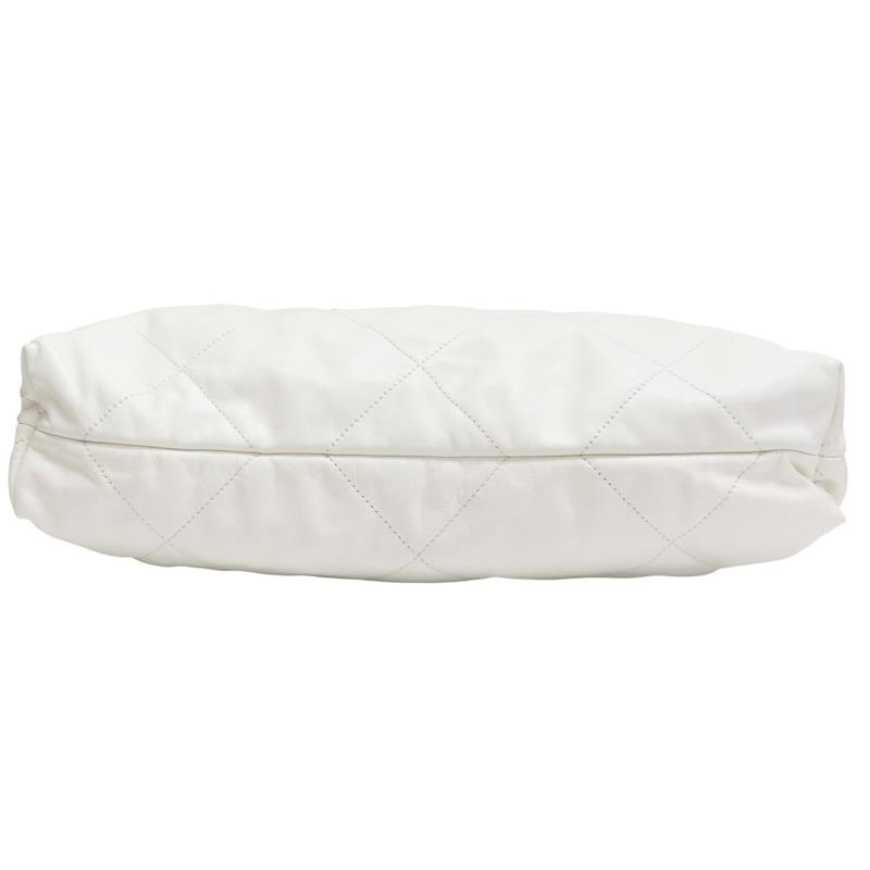 白色 牛皮 22 鍊帶 肩背包 金扣【CHANEL 香奈兒】 AS3261-3