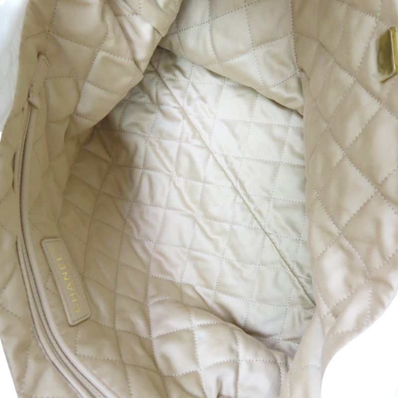 白色 牛皮 22 鍊帶 肩背包 金扣【CHANEL 香奈兒】 AS3261-5