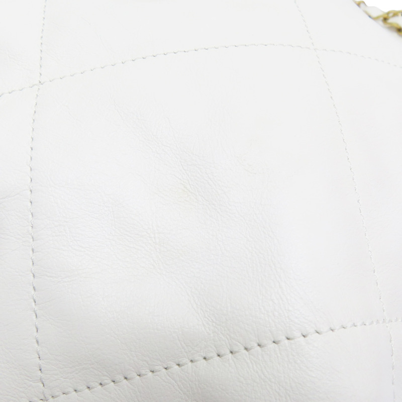 白色 牛皮 22 鍊帶 肩背包 金扣【CHANEL 香奈兒】 AS3261-14
