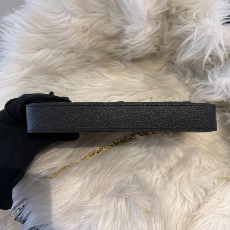 LV 黑壓紋三合一鍊包-7