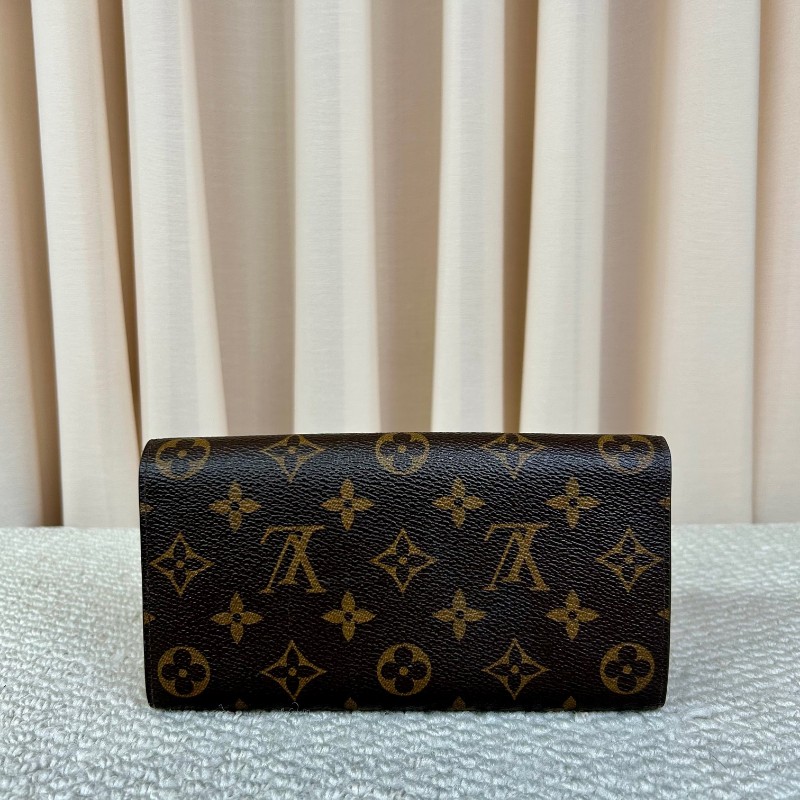 LV路易威登老花長款錢包 經典老花圖案 棕色內裡 金色按扣 卡位多 容量大 日常通勤、出門都很百搭-6