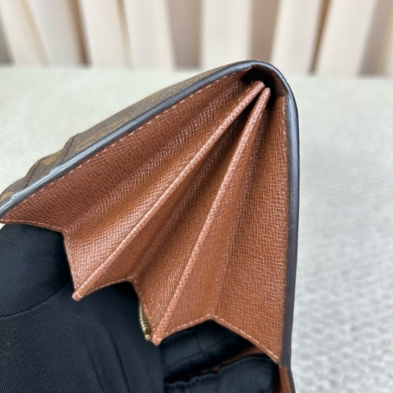 LV路易威登老花長款錢包 經典老花圖案 棕色內裡 金色按扣 卡位多 容量大 日常通勤、出門都很百搭-7