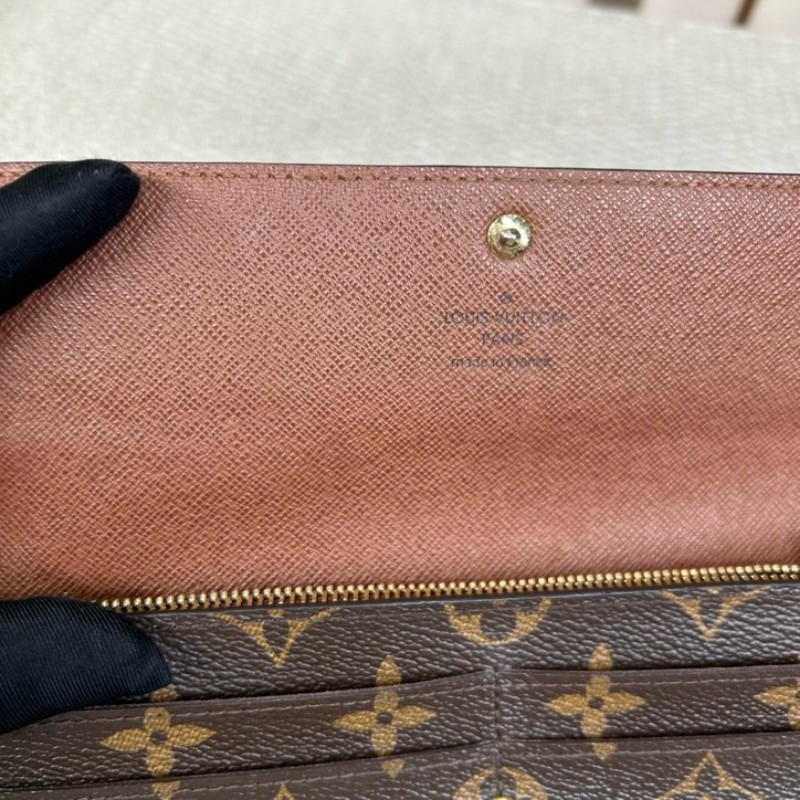 LV路易威登老花長款錢包 經典老花圖案 棕色內裡 金色按扣 卡位多 容量大 日常通勤、出門都很百搭-14