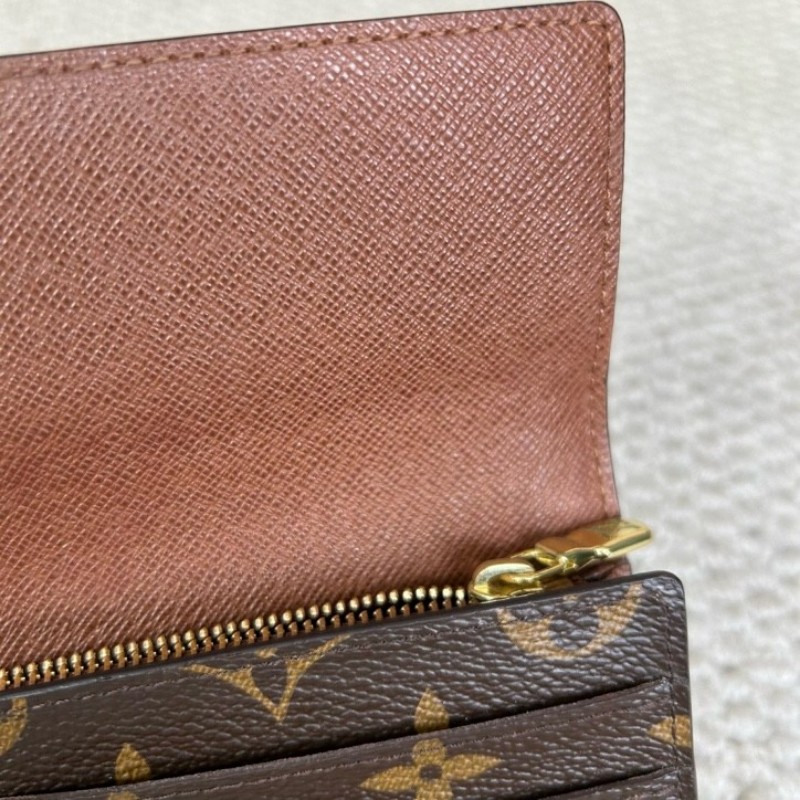 LV路易威登老花長款錢包 經典老花圖案 棕色內裡 金色按扣 卡位多 容量大 日常通勤、出門都很百搭-15