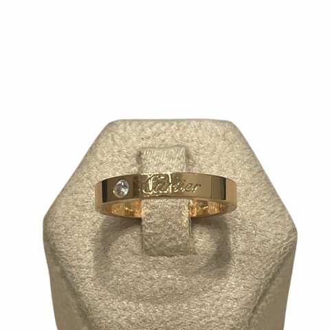 CARTIER 卡地亞 單鑽戒指 K18YG #48