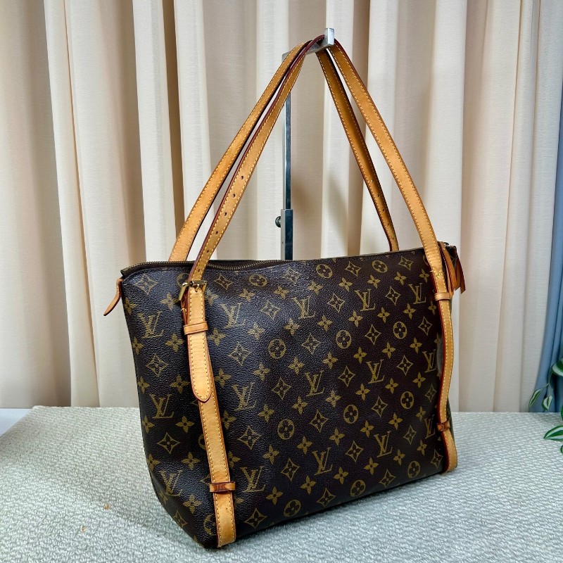 LV路易威登老花手提單肩包 經典老花 金色五金 拉鏈開合 容量大實用性強 日常通勤百搭-2