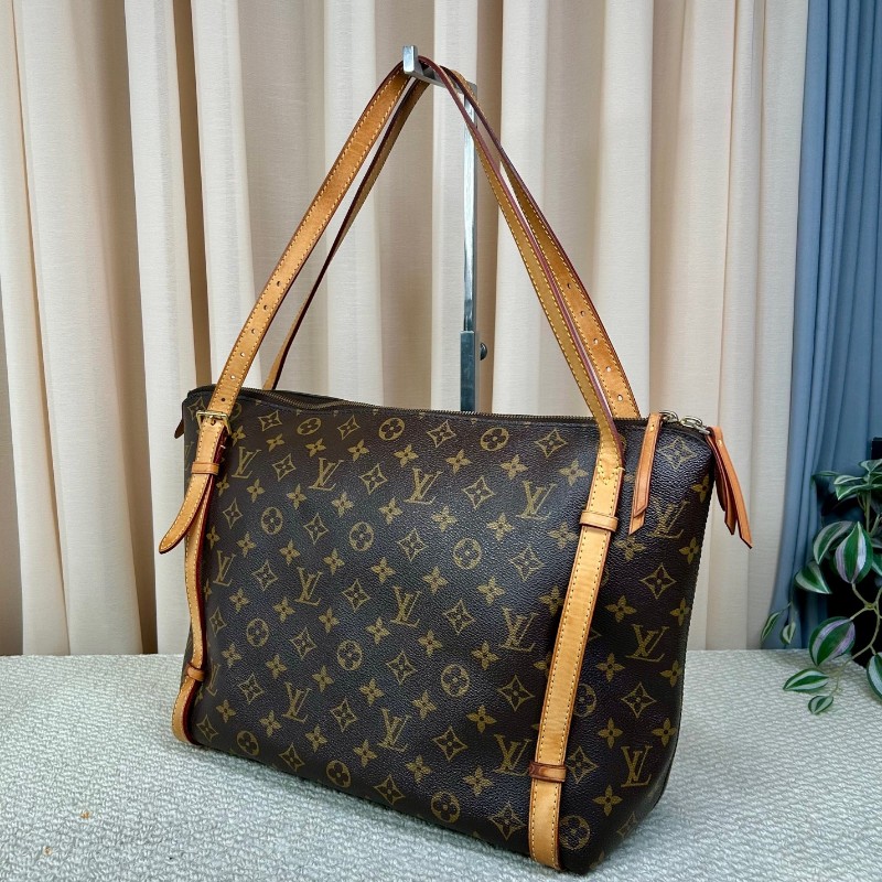 LV路易威登老花手提單肩包 經典老花 金色五金 拉鏈開合 容量大實用性強 日常通勤百搭-3