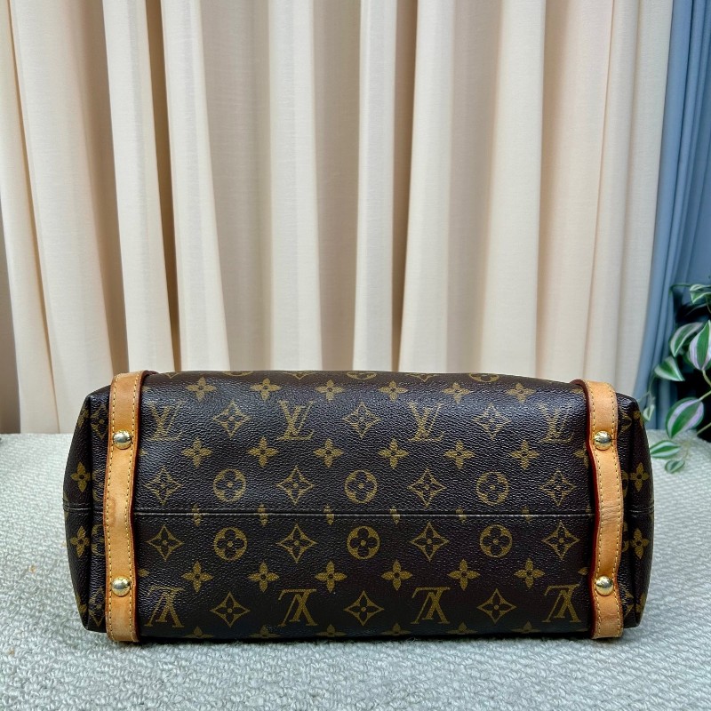 LV路易威登老花手提單肩包 經典老花 金色五金 拉鏈開合 容量大實用性強 日常通勤百搭-4