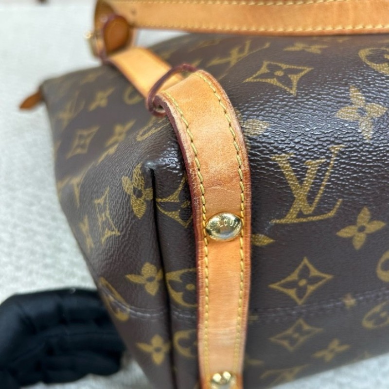 LV路易威登老花手提單肩包 經典老花 金色五金 拉鏈開合 容量大實用性強 日常通勤百搭-7