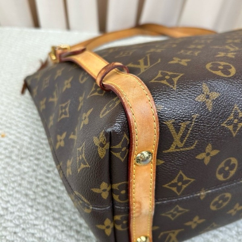 LV路易威登老花手提單肩包 經典老花 金色五金 拉鏈開合 容量大實用性強 日常通勤百搭-10