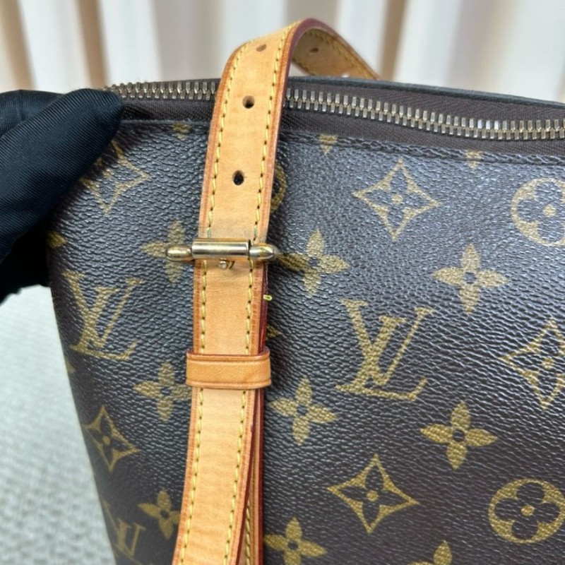 LV路易威登老花手提單肩包 經典老花 金色五金 拉鏈開合 容量大實用性強 日常通勤百搭-15