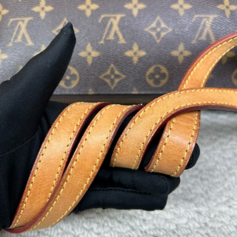 LV路易威登老花手提單肩包 經典老花 金色五金 拉鏈開合 容量大實用性強 日常通勤百搭-16