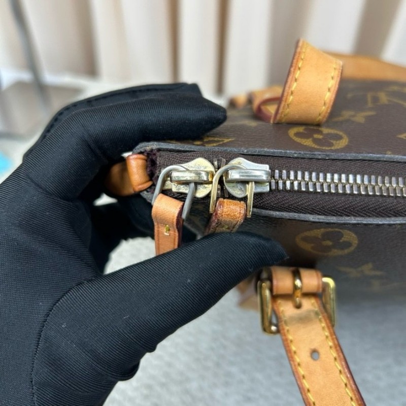 LV路易威登老花手提單肩包 經典老花 金色五金 拉鏈開合 容量大實用性強 日常通勤百搭-19