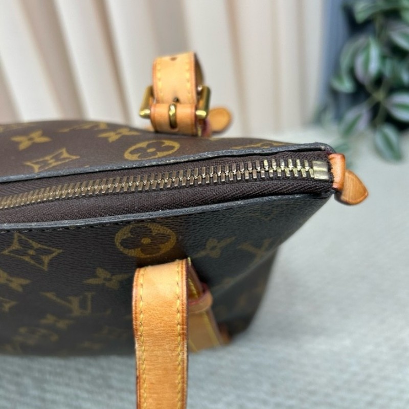 LV路易威登老花手提單肩包 經典老花 金色五金 拉鏈開合 容量大實用性強 日常通勤百搭-21