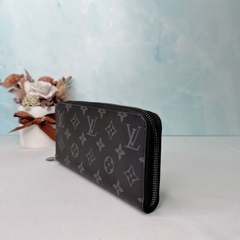 LV 全新黑灰帆布長夾-2